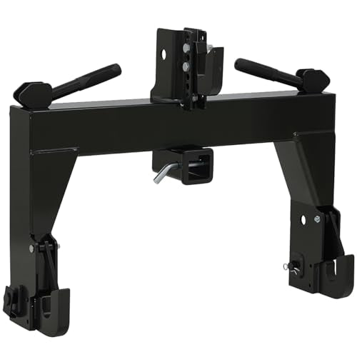 3-Point Tractor Quick Hitch Adapter, Class 1 & 2, 2" Receiver, 300-Pound - color: Black