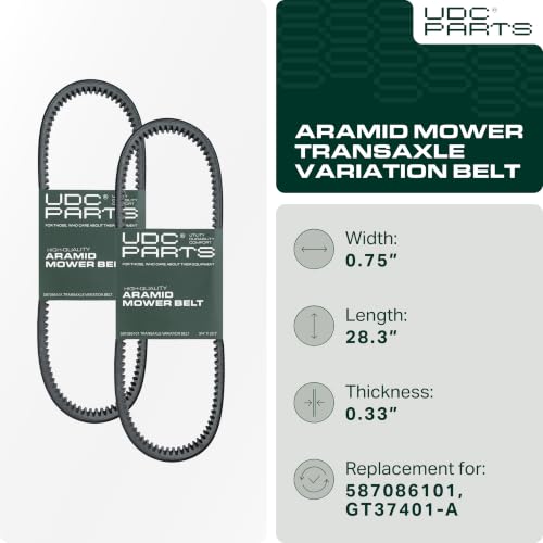 UDC Parts 587086101 Transaxle Variation Belt Replacement for Craftsman - size: 28.3"L x 0.75"W