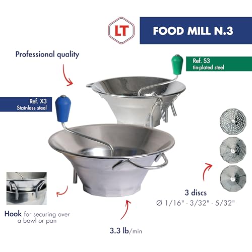 Louis Tellier - Professional Tinned Food Mill & Ricer N.3