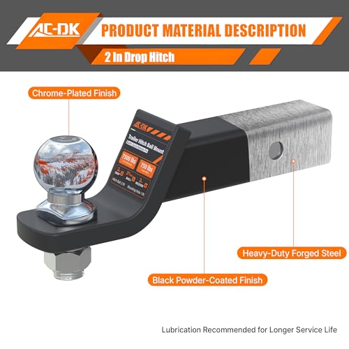Trailer Hitch Ball Mount with 2-5/16" Ball for 2-Inch Receiver - size: 2-5/16 inch ball