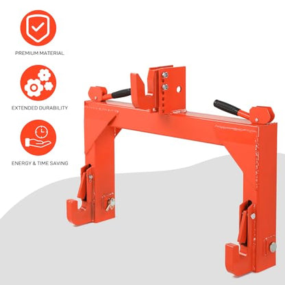 3 Point Quick Hitch Receiver 3000 lbs Attachments Adaptation - color: Orange