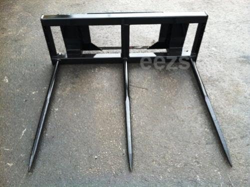 Skid Steer Attachment, 3 x 43" Hay Bale Spear, Rated 3000 LB, Quick Attach - size: 3 x 43"
