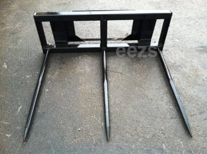 Skid Steer Attachment, 3 x 43" Hay Bale Spear, Rated 3000 LB, Quick Attach - size: 3 x 43"
