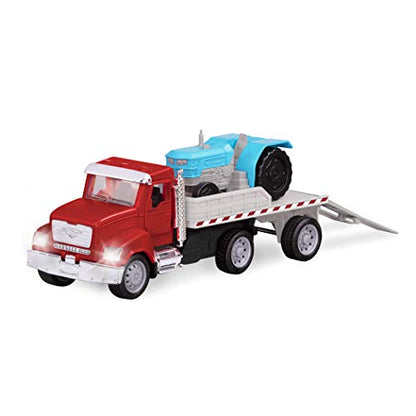 Driven by Battat Micro Flatbed Truck Toy with Tractor, Lights Sounds - style: Flatbed Truck