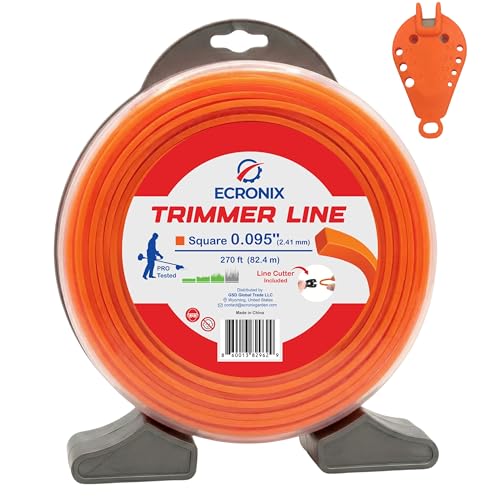 095 1lb Square Trimmer Line, Heavy Duty Weed Eater String - size: 1 LB - .095" - 270 ft