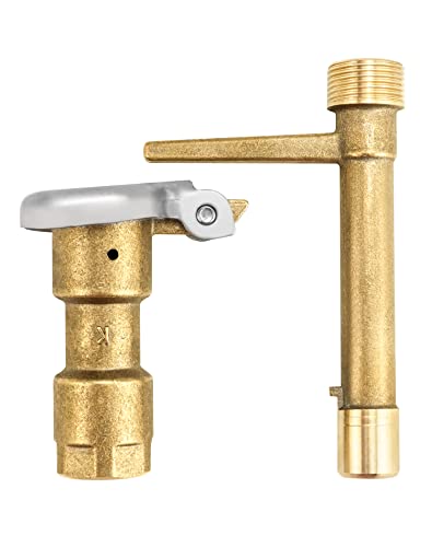 QWORK 2 Sets G3/4 BSP Brass Quick Coupler Valves – Compatible Keys for Lawn, Garden & Irrigation Systems - size: 3/4 inch