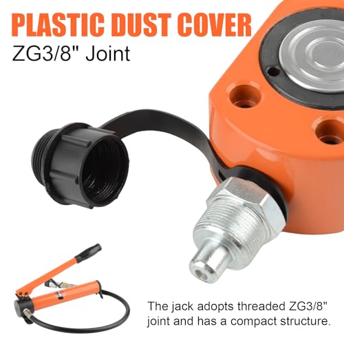 HZLZRZ 20 Ton Hydraulic Ram Jack and Single Acting Lifting Cylinders, Porta Power Hydraulic Kit, Industrial Mini Cylinder, Stroke 0.44in (Jack/201) - style: Jack/201