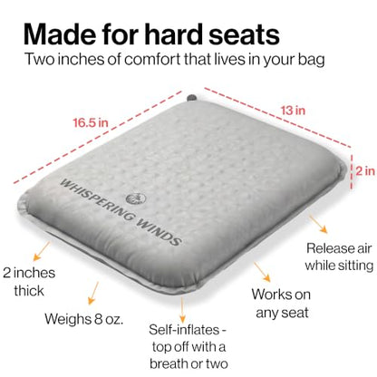 Whispering Winds Inflatable Seat Cushion - color: Gray - 2pack, size: Large