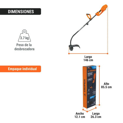 Brushcutter power 1000 W, 14 'of handle cut' D '