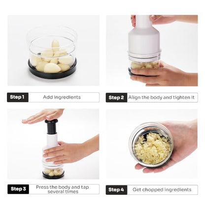 Vegetable Chopper, Manual Food Processor, Hand Push Garlic Onion Cutter, Suitable for Vegetables, Ginger, Fruits, Nuts, Herbs