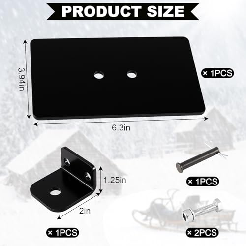 1 Pack Universal Rear Sled Receiver Hitch with Pin, Black