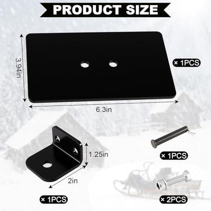 1 Pack Universal Rear Sled Receiver Hitch with Pin, Black