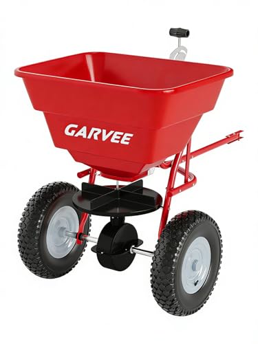 GarveeLife Tow-Behind Spreader, 85 Lbs Capacity Salt Broadcast Spreader