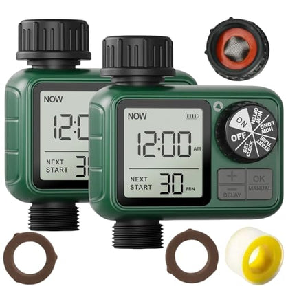 Water Timer for Outdoor Garden Hose, Sprinkler Timer for Garden - style: 1 Outlet-2 Pack