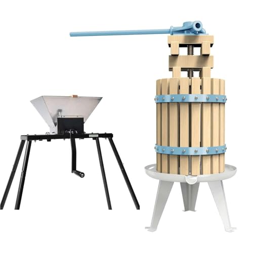 SQUEEZE master XL Fruit Apple Cider Wine Classic Press- 7.9 Gallon with Fruit Apple Wine Classic Crusher With Stand