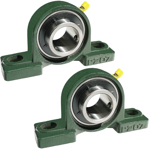 2 Pack UCP207-22 Pillow Block Bearing - 1-3/8" Mounted Pillow Block Bearings Solid Cast Iron Base - Self Alignment(207) - style: UCP207-22