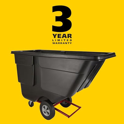 Rubbermaid Commercial Products Tilt Dump Truck/Trash Cart/Garbage Collection/Recycling, 1/2 Cubic Yard, Waste Collection, 1250 lbs capacity, Black, for Office/Warehouse/Facility Management - color: Black, size: 1/2 Cu. Yd., style: 450 lb. Capacity