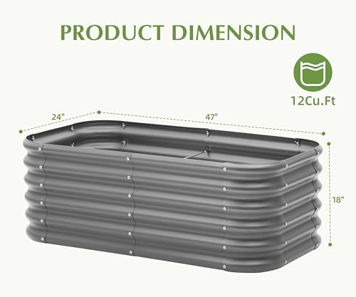 Besebay Galvanized Raised Garden Bed, Outdoor Planter Bed, - color: Dark Grey, size: 4x2x1.5ft