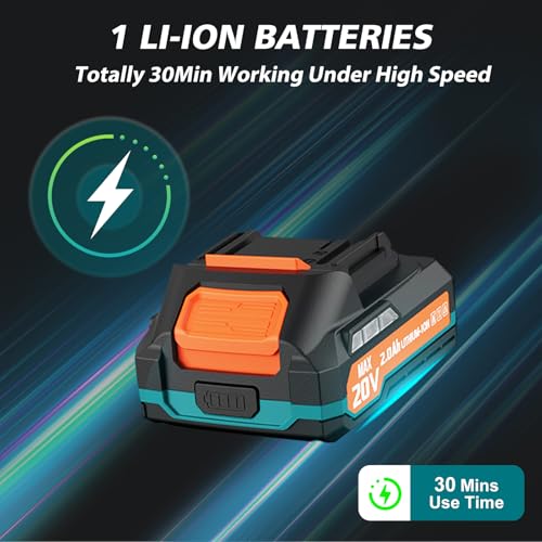 20V Leaf Blower Cordless, 480 CFM 160 MPH Battery Powered Leaf Blower - color: Blue