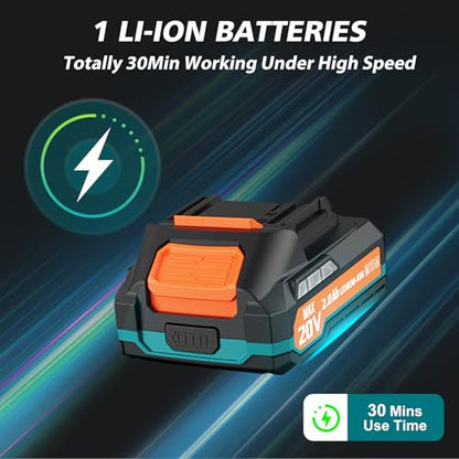 20V Leaf Blower Cordless, 480 CFM 160 MPH Battery Powered Leaf Blower - color: Blue