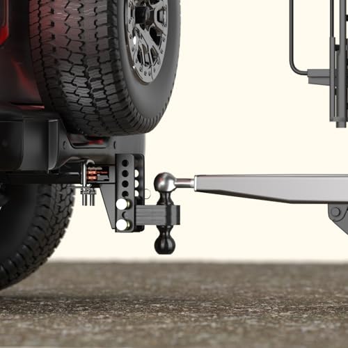 2" Adjustable Trailer Hitch, Dual Ball Hitch, 4 inch Rise/Drop - size: 4 inch