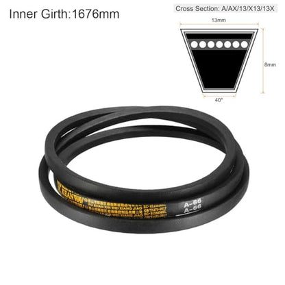 uxcell A66 Drive V-Belts 66" Inner Length 13mm Width 8mm Thick JIS Standard A-Section Rubber Drive Transmission Belt - size: 66"