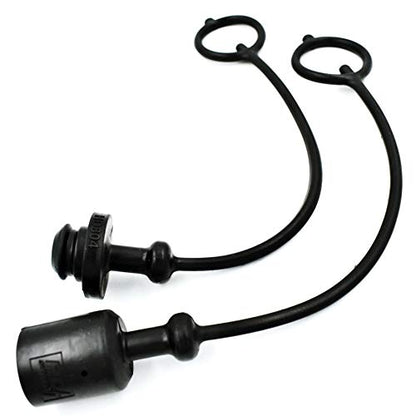 HD Switch - SET - Hydraulic Quick Coupler Dust Cap & Plug Set for 3/8 ISO John Deere Compact Utility Tractor, Front Loader, BackHoe, Combine & Attachments - Black Male & Female Fitting Cover