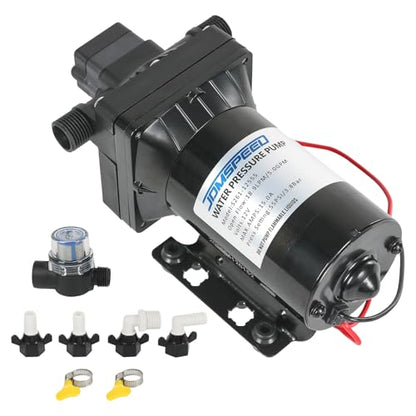 RV Water Pump, 12V DC 5.0 GPM 55 PSI, Self-Priming Diaphragm Pressure Pump - size: 5.0-12V-55
