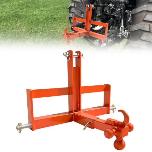 3 Point Trailer Hitch with 2" Receiver for Category 1, 3 Pt Tractor Quick Hitch Drawbar