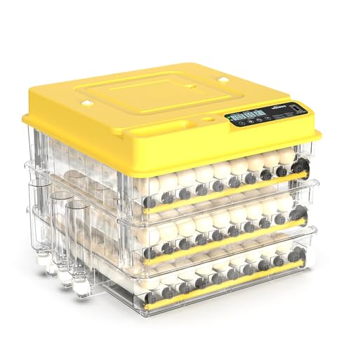 216 Egg Incubator for Hatching Eggs, Fully Automatic Egg Incubator with Auto Temp/Water/Turning, for Chicken Duck Goose Quail Pigeon Turtle Eggs, Humidity Control by Bottles, 360° View Clear Window - size: 216-PRO-EGGS