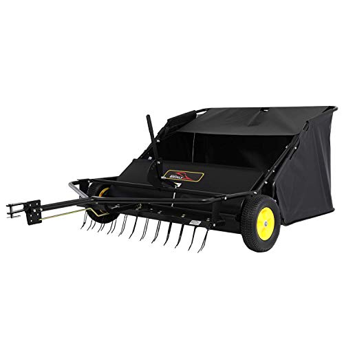 Brinly STS-42BHDK-A 40" Tow-Behind Lawn Sweeper with Dethatcher and Hamper Windscreen - size: 40"
