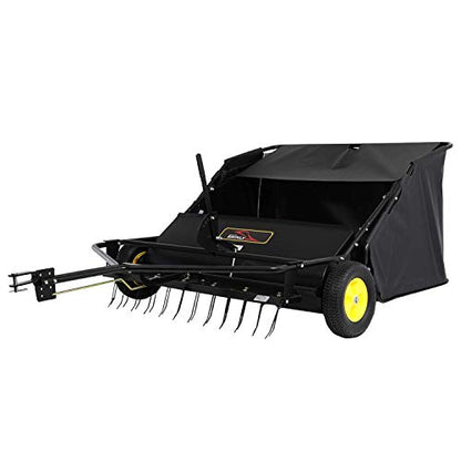 Brinly STS-42BHDK-A 40" Tow-Behind Lawn Sweeper with Dethatcher and Hamper Windscreen - size: 40"