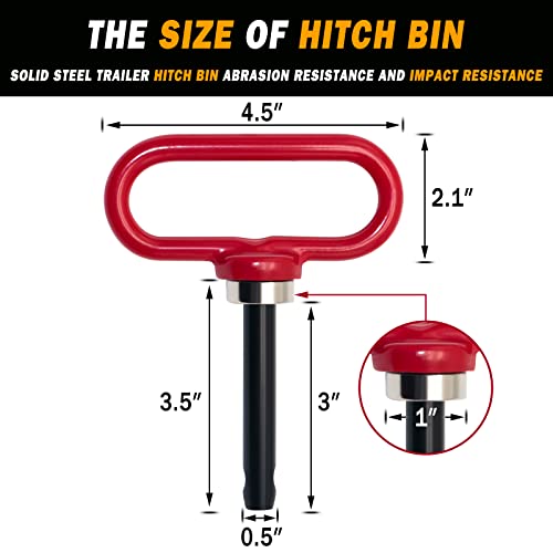Universal Heavy Duty Zero Turn Mower Trailer Hitch with Magnetic Hitch Pin - color: Red+Orange