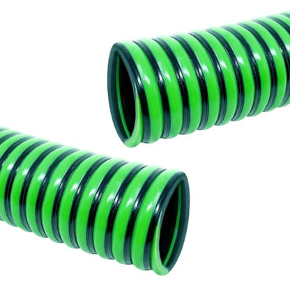 Gloxco Heavy Duty Tiger Green EPDM All Weather Suction Hose, Black Tube, Lime Green Helix, Full Vacuum Suction Rating, 1-1/2" Inside Diameter, Made In USA, 33 ft Length - size: 1-1/2" x 33 Ft