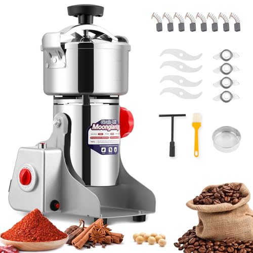 Moongiantgo Spiral Seal Flour Mill Grain Grinder 2500W 800g, 110V