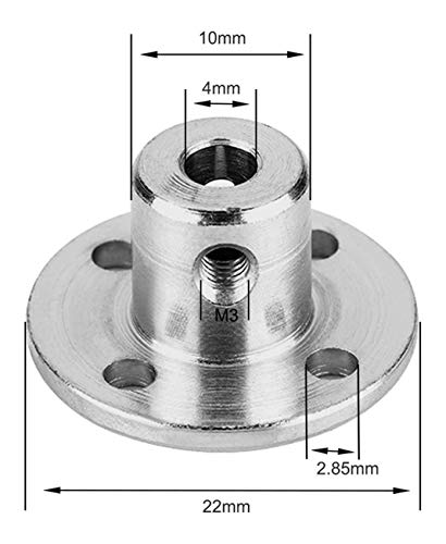4Pcs 4mm Flange Coupling Connector, Rigid Guide Model Coupler Accessory, Shaft Axis Fittings for DIY RC Model Motors - size: 4mm