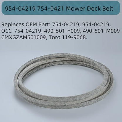 Holdly 954-04219 754-04219 Deck Belt 1/2x103'', Mower Belt for Cub Cadet 46 Inch LTX 1045 LTX 1046 Troy Bilt Horse XP Bronco Craftsman T1600 T140 754-04219 CMXGZAM501009 OCC-754-04219 - size: 754-04219
