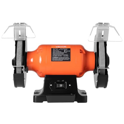VEVOR Bench Grinder, 8-inch Single Speed, 3450RPM High-Speed Table Grinders with 750W 6.2A 1.0Hp Induction Motor, 36/60-Grit Grinding Wheel & Adjustable Eye Shield for Fast Sharpening Grinding