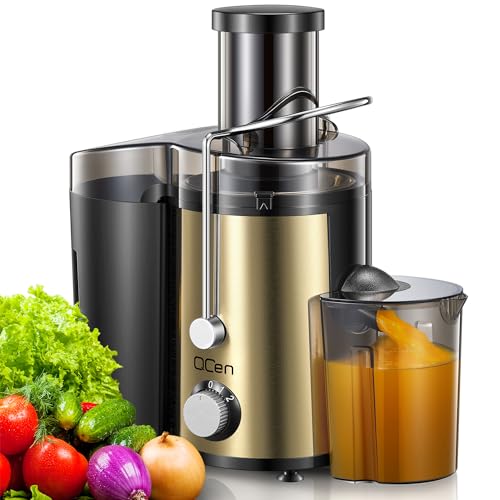 Juicer Machine 800W Centrifugal Juicer with Wide Mouth Feed Chute - color: Gold, size: 800W