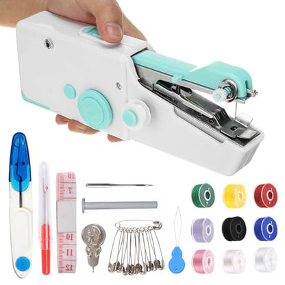 Handheld Sewing Machine for Beginners, Mini Sewing Machine for Quick Stitching with Sewing Kits Suitable for Home,Travel,DIY