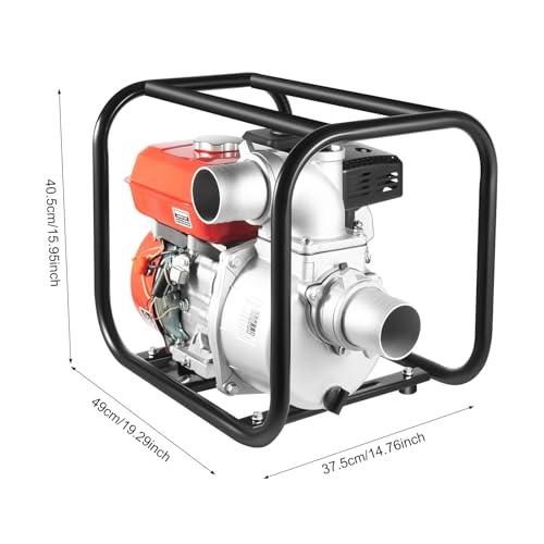 Gasoline Water Pump 7.5HP 212CC 4-Stroke Portable Gas Powered Water Pumps, 3 Inch Gasoline Engine Water Pump Kit with 25 Ft Water Pipe for Farmland Watering, Garden Irrigation - color: 7.5hp-212cc-4 Storke-3 Inch