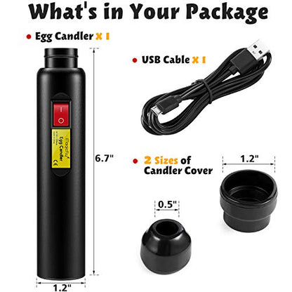 Magicfly Rechargeable Egg Candler Tester for Monitoring Eggs Development, Bright Cool LED Light Candling Lamp