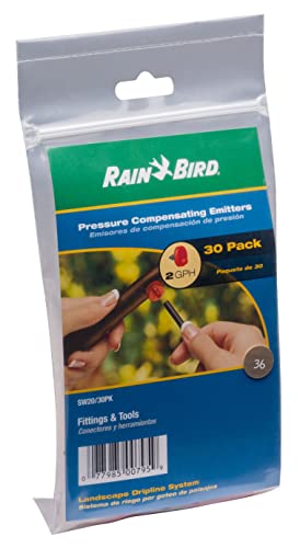 Rain Bird SW20-30PS Drip Irrigation Spot Watering Dripper/Emitter, 2 Gallon Per Hour, 300-Pack - size: 300-Pack, style: 2 GPH
