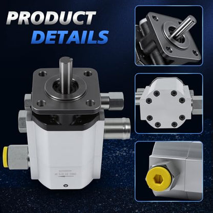 16GPM 2-Stage Hydraulic Log Splitter Pump 3000PSI 1'' Inlet 1/2'' NPT - size: 16GPM