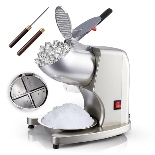 Shaved Ice Machine 300W Electric Ice Crusher 4 Blades Ice Crusher Shaver 2200 RPM Snow Cone Machine 286 lbs/hr Ice Shaving Machine for Home and Commercial - size: 300F