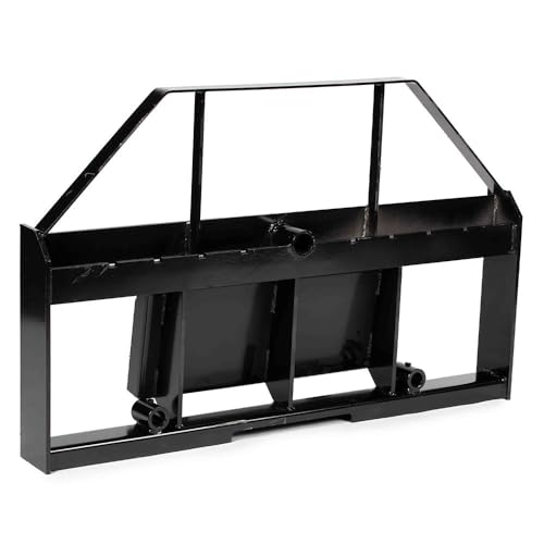 Titan Attachments Mini Skid Steer Pallet Fork Frame, Universal SSQA Connection, Rated 4,000 LB, C2 Hay Spear & Stabilizer Spear Sleeves Included - style: Frame Only