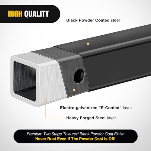 Nilight Trailer Hitch Receiver Extender Adapter | 2" to 1-1/4" Hitch Adapter 6-4/5" Extension Sleeve Convertor 350Lbs with 1/2-Inch Diameter Pin and Clip with 5/8" Adapter - color: 2" to 1-1/4" Hitch Adapter