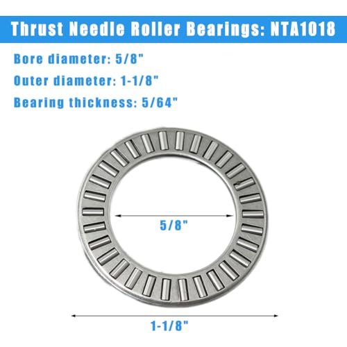4 Sets NTA1018+2TRA, Thrust Needle Roller Bearings, ID 5/8", OD 1-1/8" - size: NTA1018+2TRA
