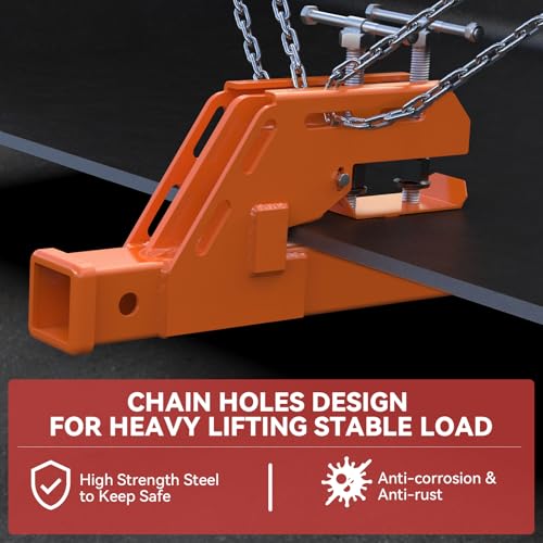 Tractor Bucket Hitch Clamp on Trailer Hitch 2” Receiver, Non-Slip, Orange - color: Orange