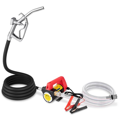 12V Diesel Transfer Pump Kit, 11.9 GPM Electric Fuel Pump with Nozzle Hoses